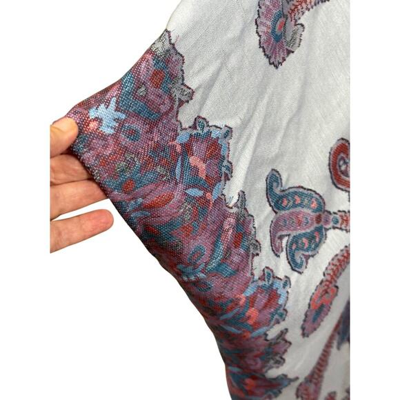 Chico's blue kimono, bohemian, global inspired, layering, eclectic, festival - Picture 4 of 6